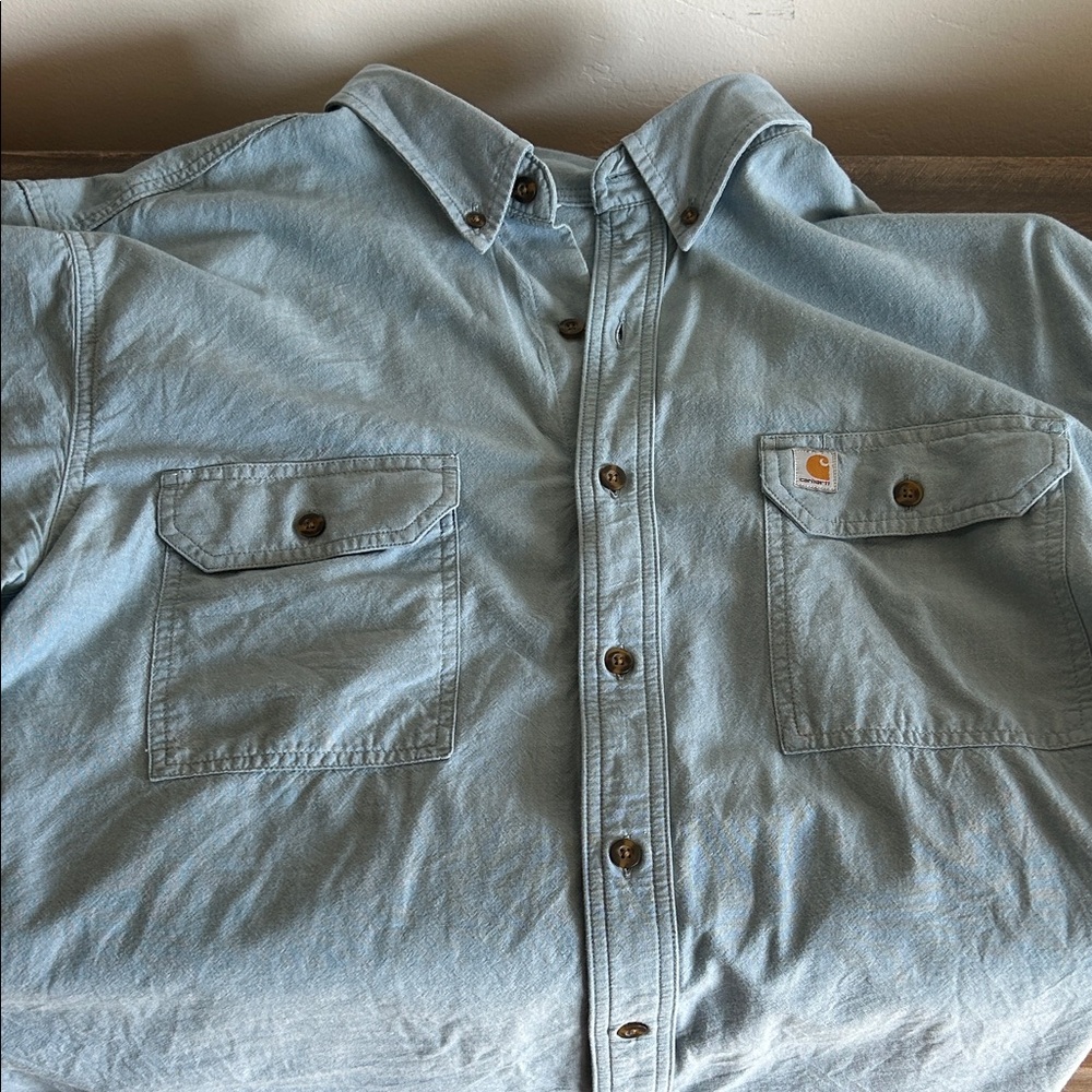 Carhartt Light Blue Casual Button Down Shirt